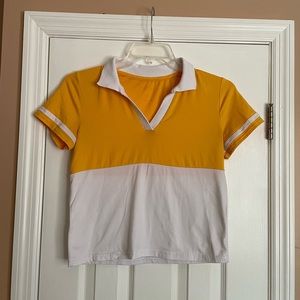 Almost Famous yellow and white shirt